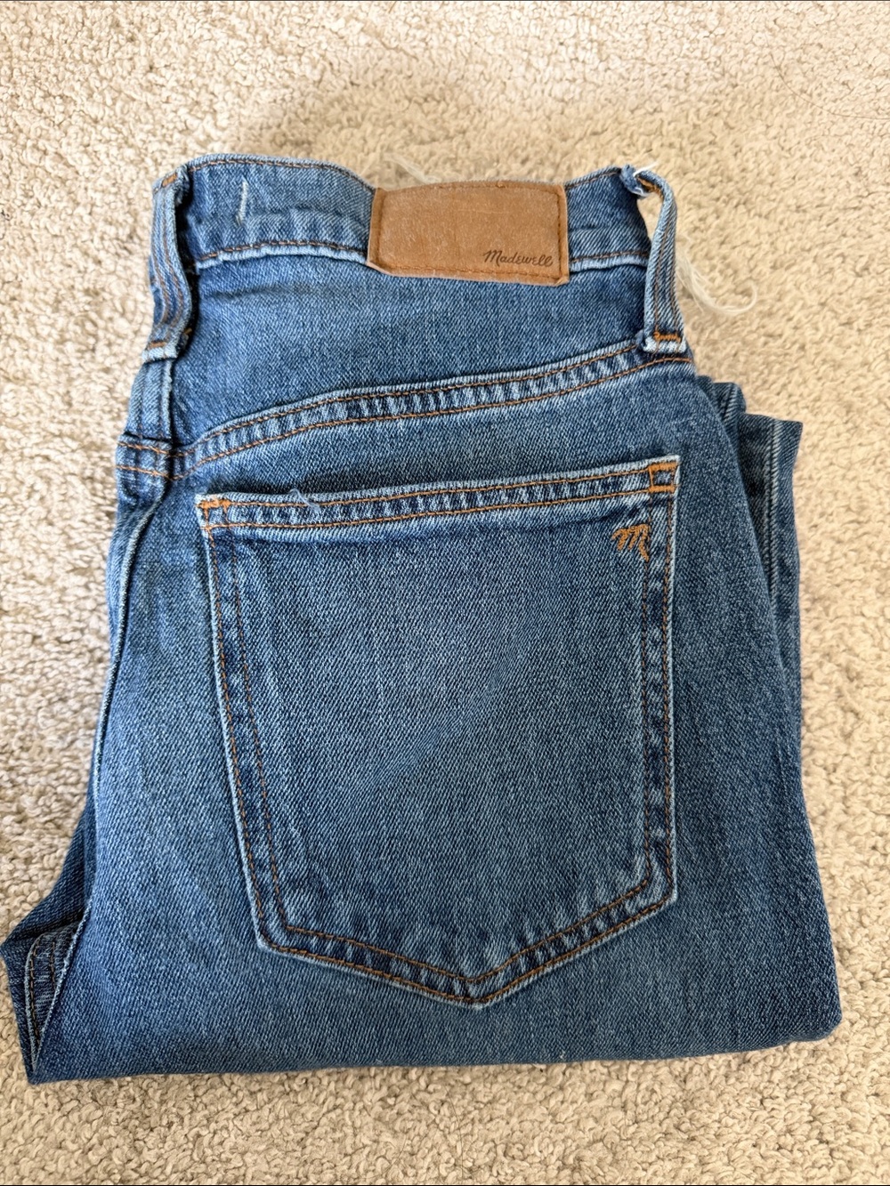 Madewell Men's Straight Denim Jeans in Medium Blue